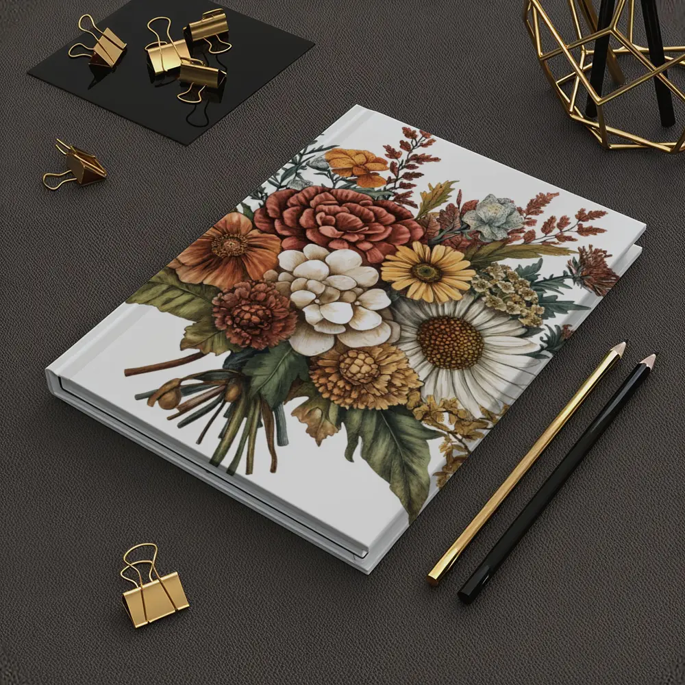 Autumn Wildflower Bouquet Botanical Illustration Art – Notebooks