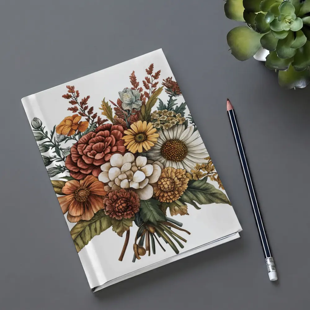 Autumn Wildflower Bouquet Botanical Illustration Art – Notebooks