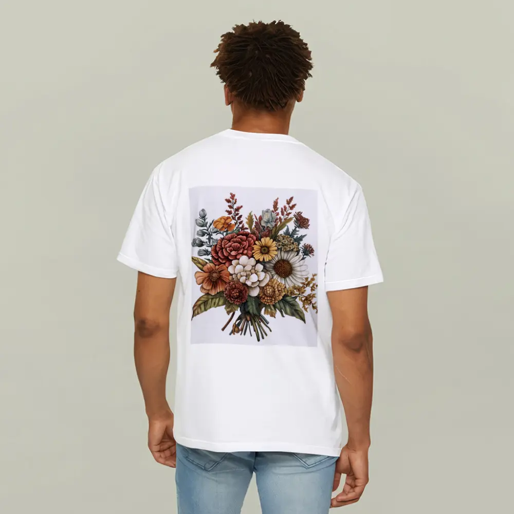 Autumn Wildflower Bouquet Botanical Illustration Art – T-Shirts