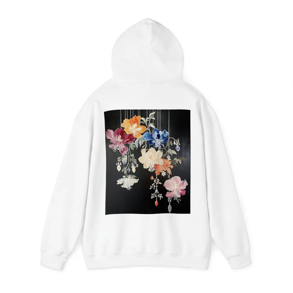 Colorful Flowers Hanging on Black Background – Hoodies