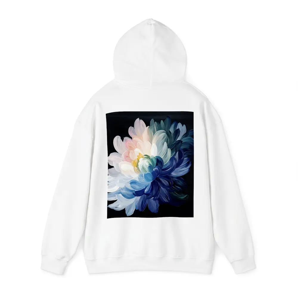 Chrysanthemum Oil Painting Dark Black Background – Hoodies
