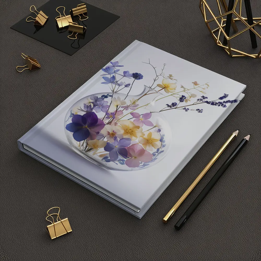 Wild Flowers in Round Glass Vase – Notebooks