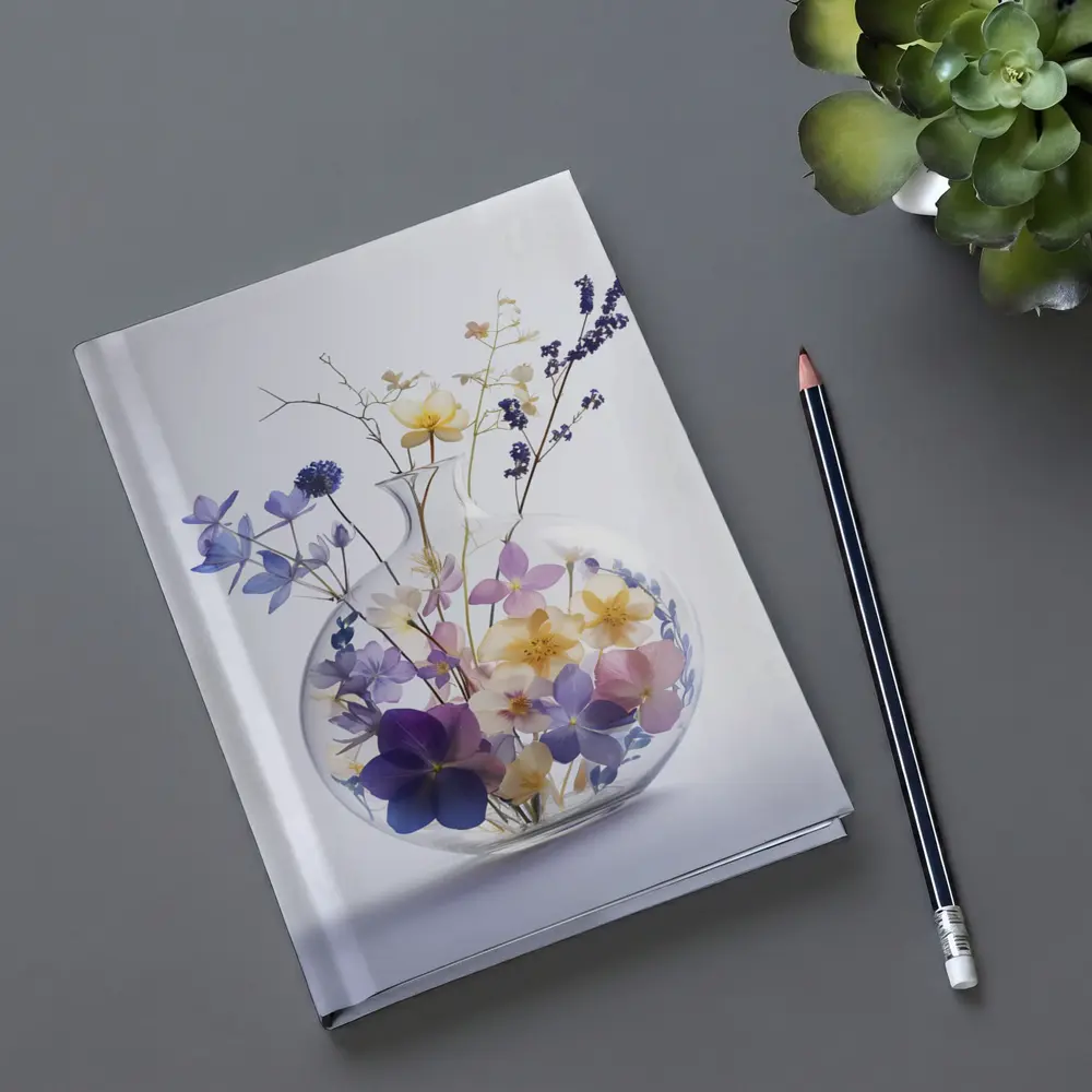 Wild Flowers in Round Glass Vase – Notebooks