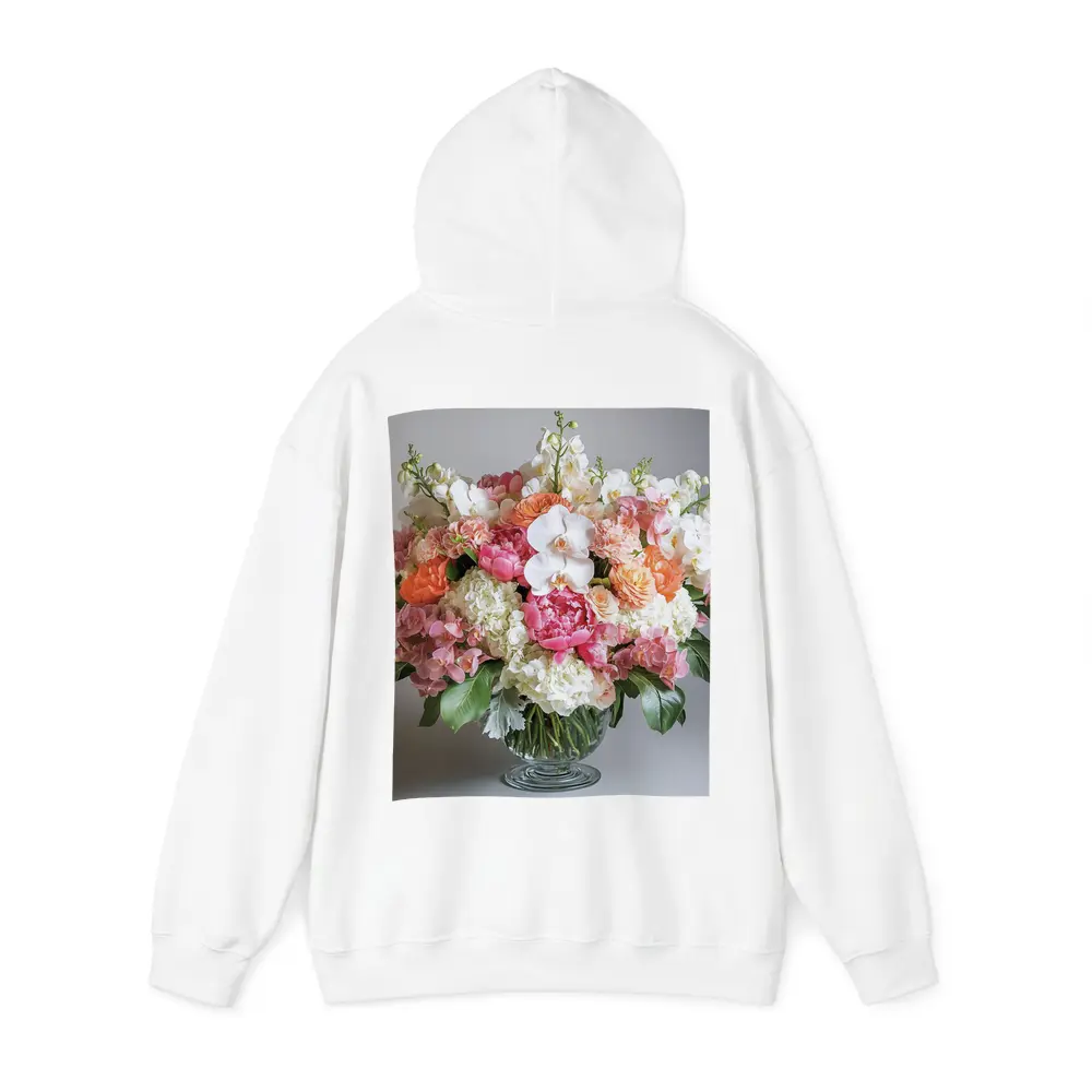 Peony Orchid Hydrangea Bouquet Glass Vase – Hoodies