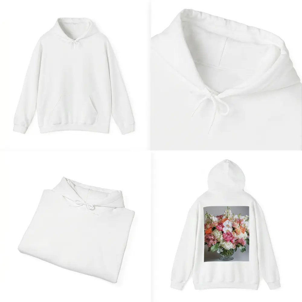 Peony Orchid Hydrangea Bouquet Glass Vase – Hoodies