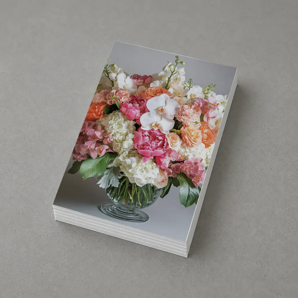 Peony Orchid Hydrangea Bouquet Glass Vase – Postcards