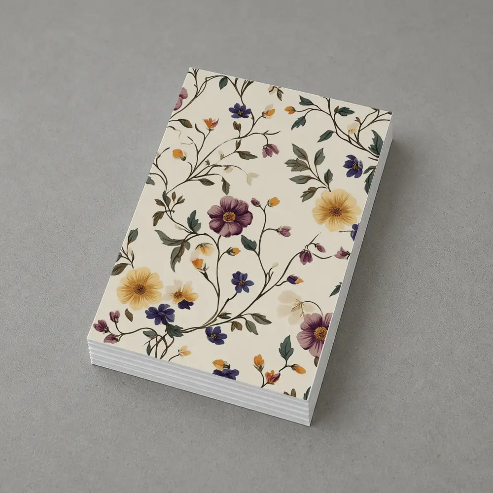 Vintage Botanical Floral Vine Pattern Beige Background – Postcards