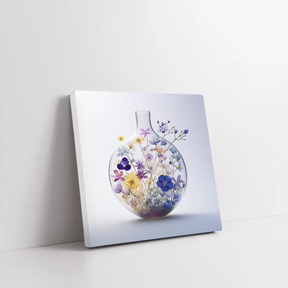 Wildflowers Inside Glass Vase Minimal Art – Wall Art
