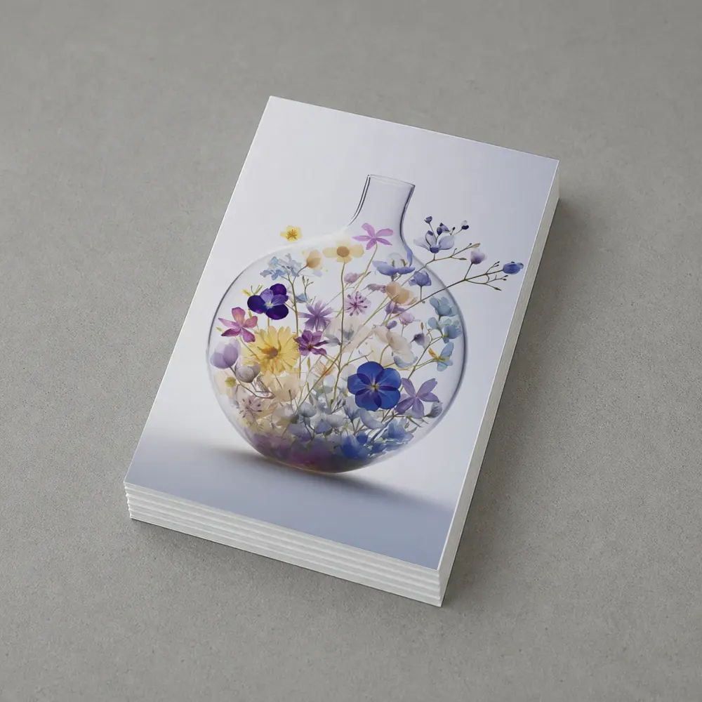 Wildflowers Inside Glass Vase Minimal Art – Postcards