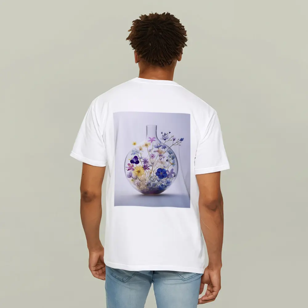 Wildflowers Inside Glass Vase Minimal Art – T-Shirts
