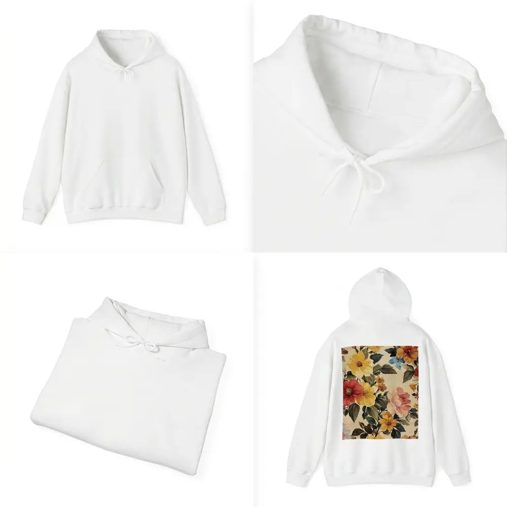Vintage Floral Pattern Beige Botanical Background – Hoodies