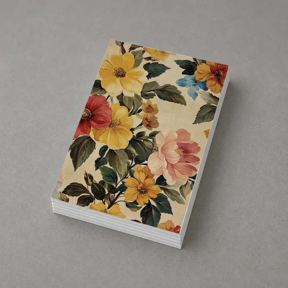 Vintage Floral Pattern Beige Botanical Background – Postcards