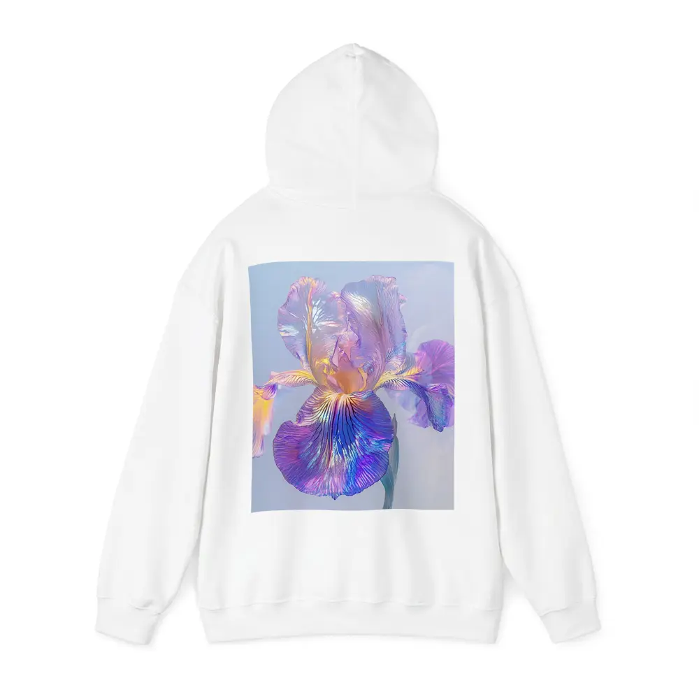 Iridescent Iris Flower Soft Blue Background – Hoodies