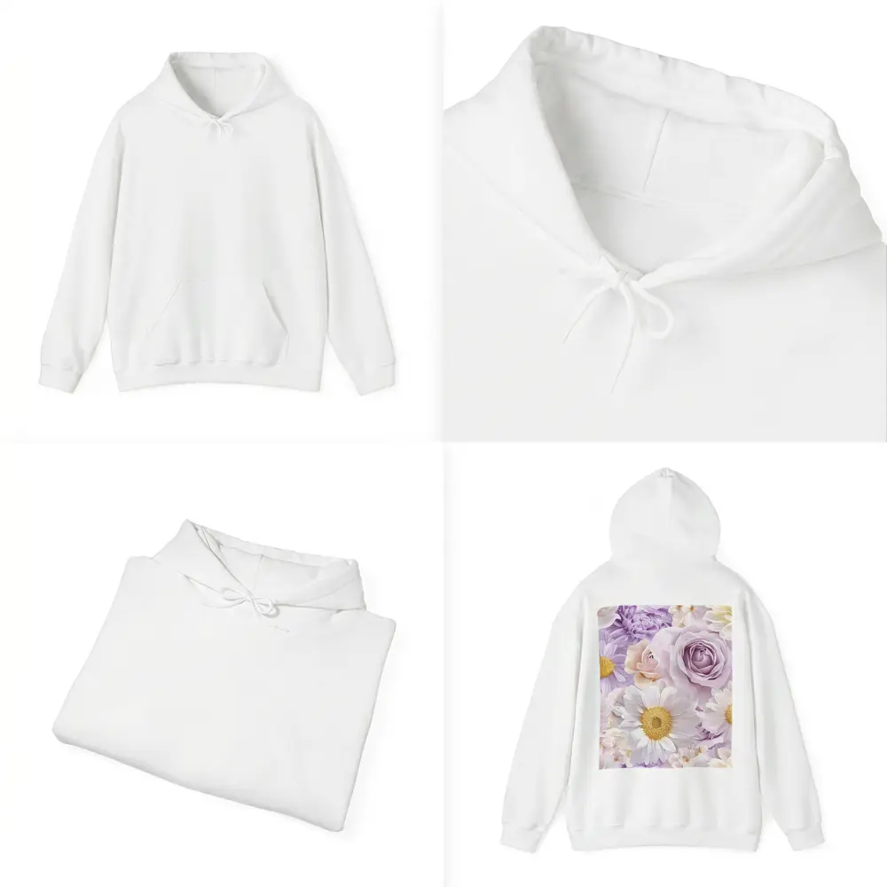 Lavender Roses Daisies Soft Floral Pattern – Hoodies