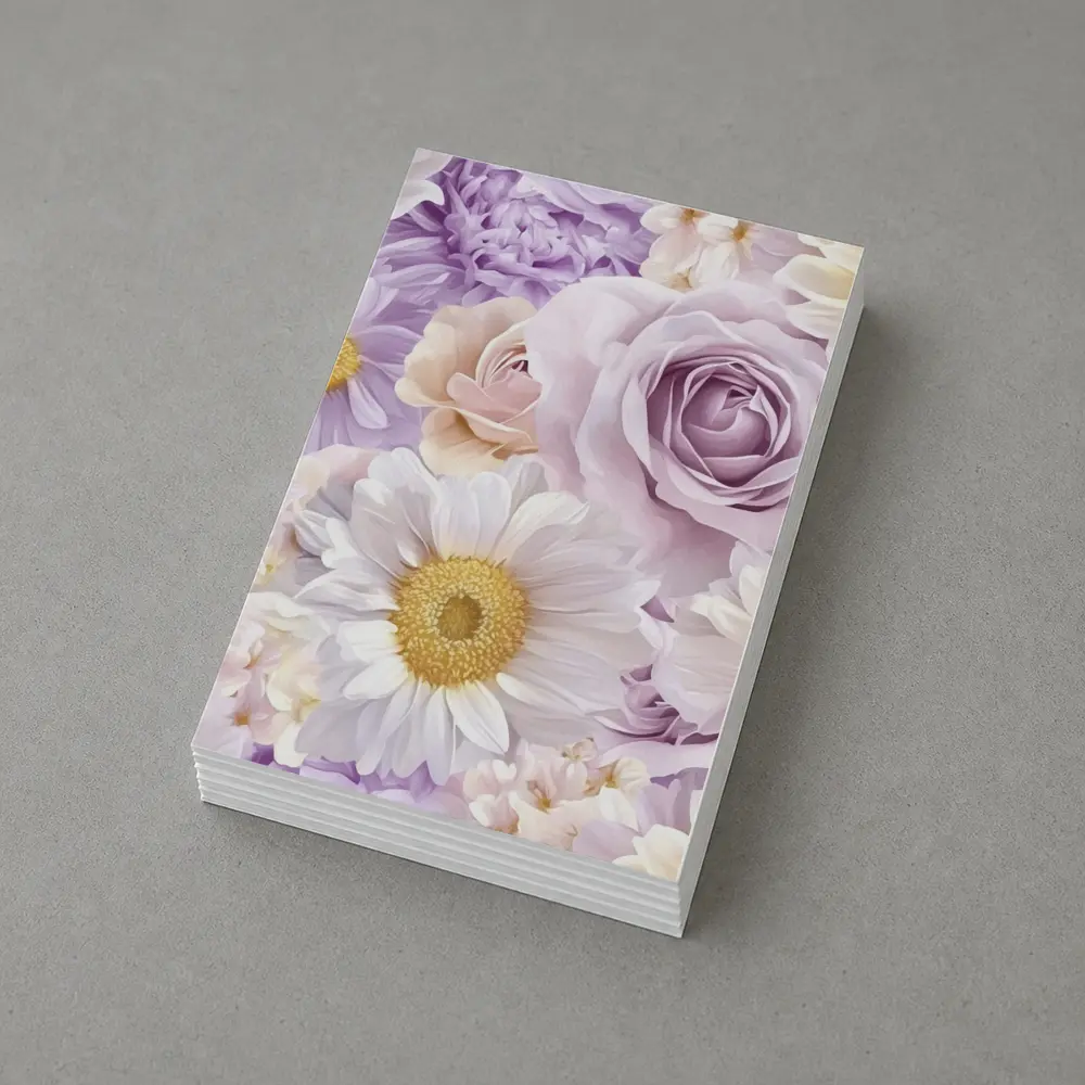 Lavender Roses Daisies Soft Floral Pattern – Postcards