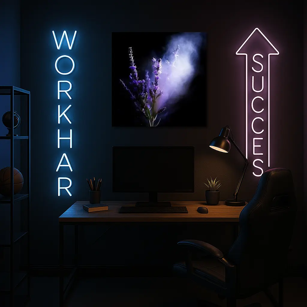 Lavender Flowers Dark Smoke Black Background – Wall Art