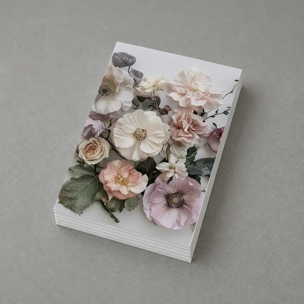 Soft Blush Roses Poppies Floral Flat Lay – Postcards