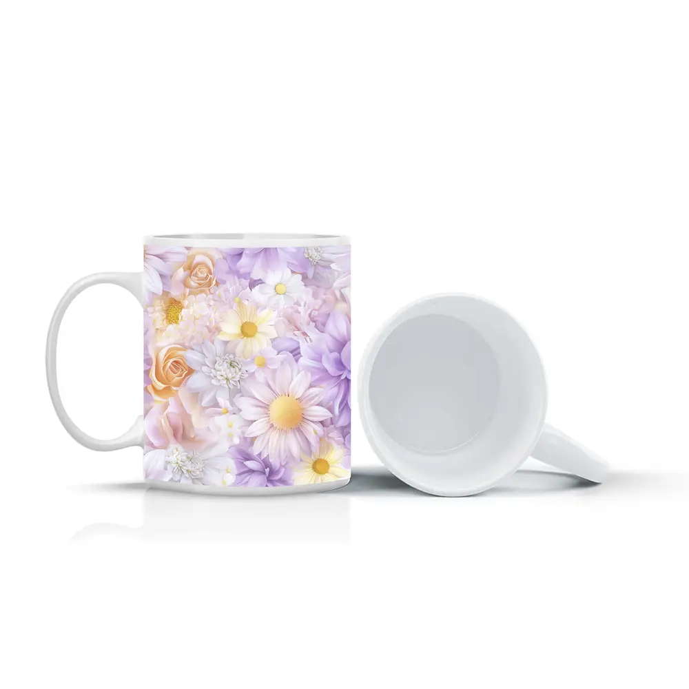 Soft Pastel Daisies Roses Floral Pattern – Mugs