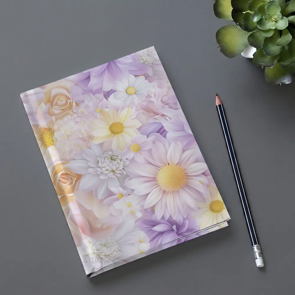 Soft Pastel Daisies Roses Floral Pattern – Notebooks