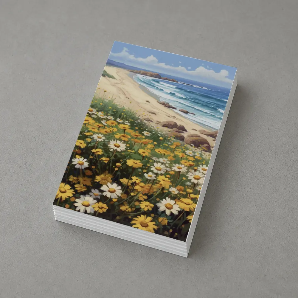Daisies And Wildflowers By Coastal Beach – Postcards