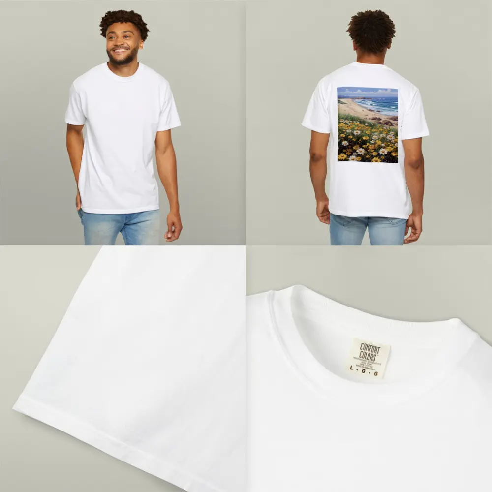 Daisies And Wildflowers By Coastal Beach – T-Shirts