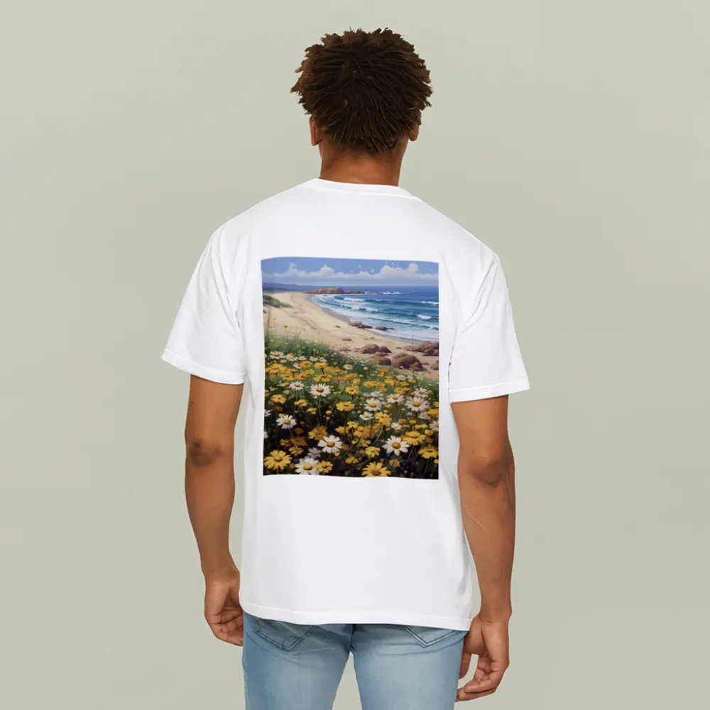 Daisies And Wildflowers By Coastal Beach – T-Shirts