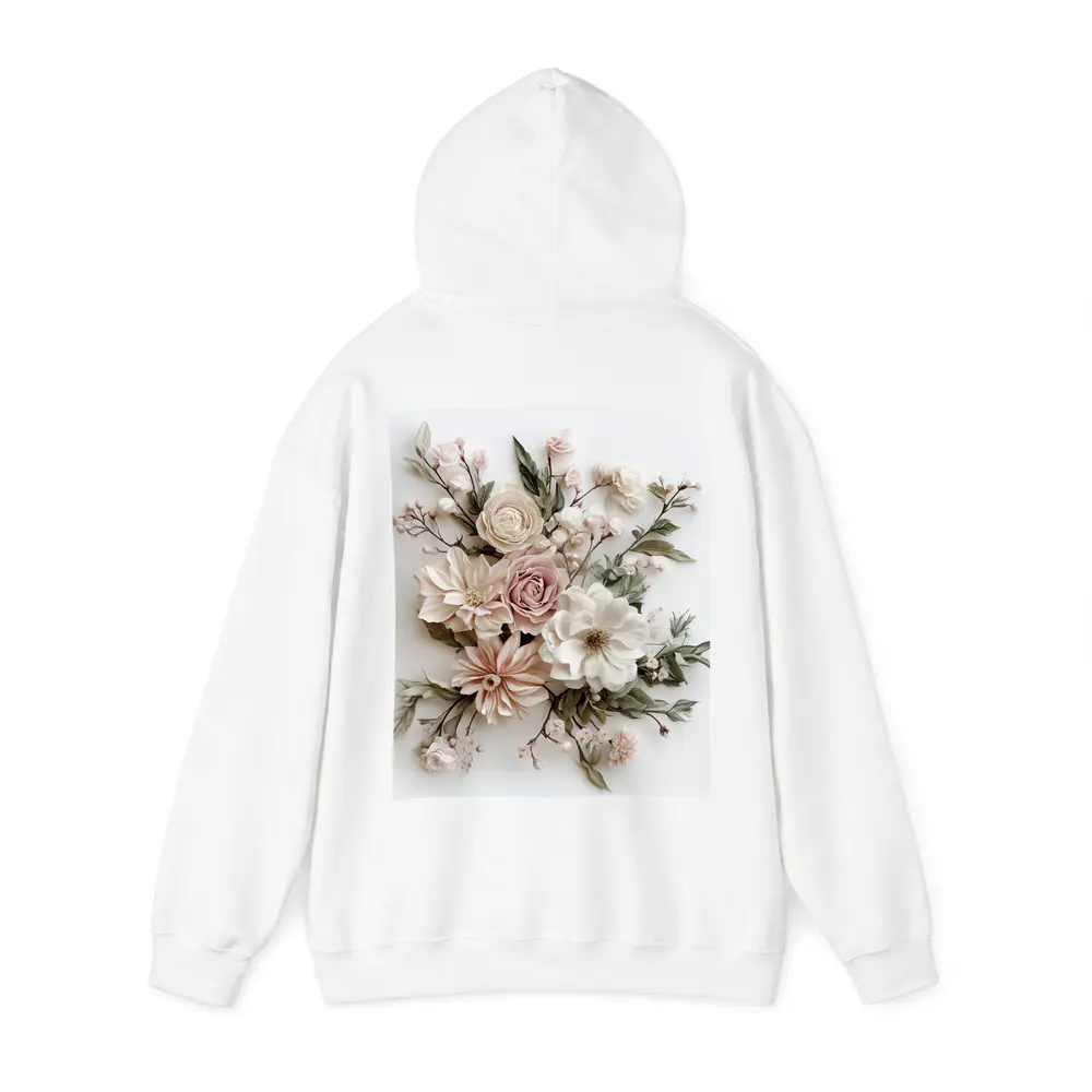 Blush Rose Dahlia Bouquet White Background – Hoodies