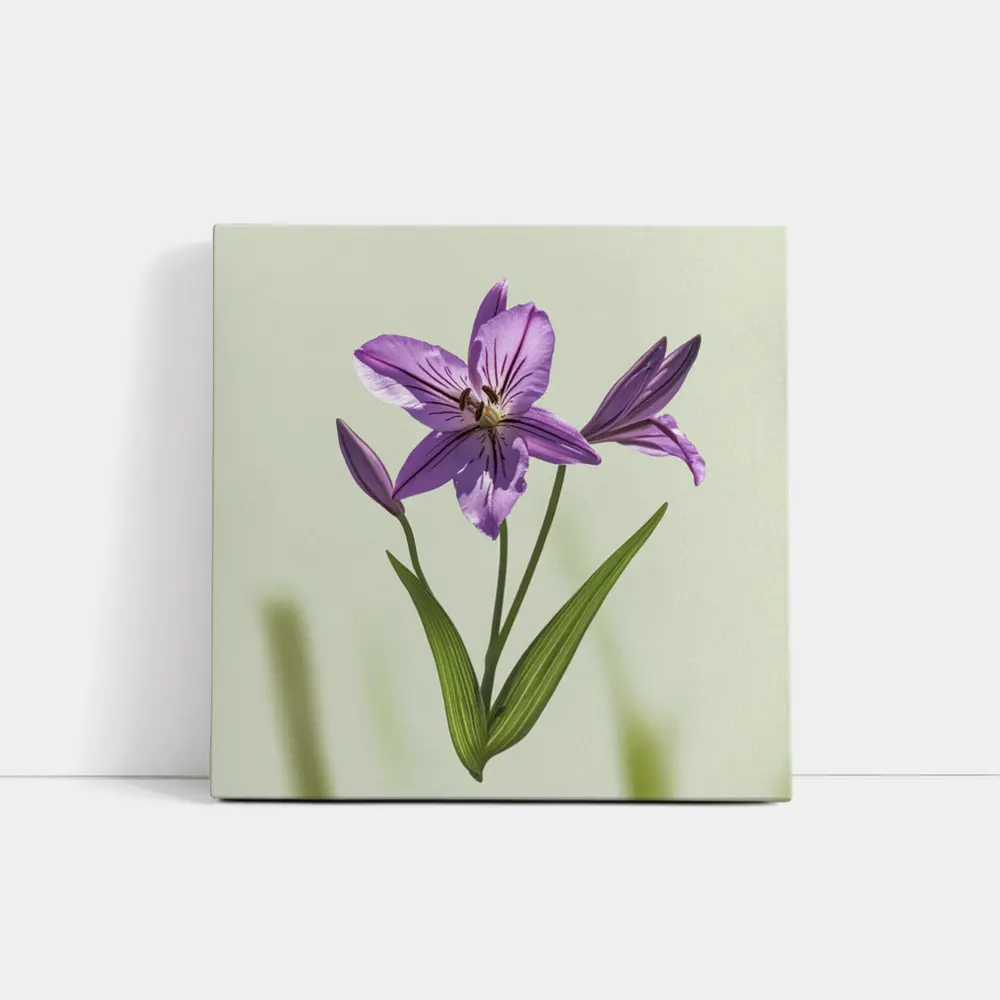 Purple Lily Flower Green Soft Background – Wall Art