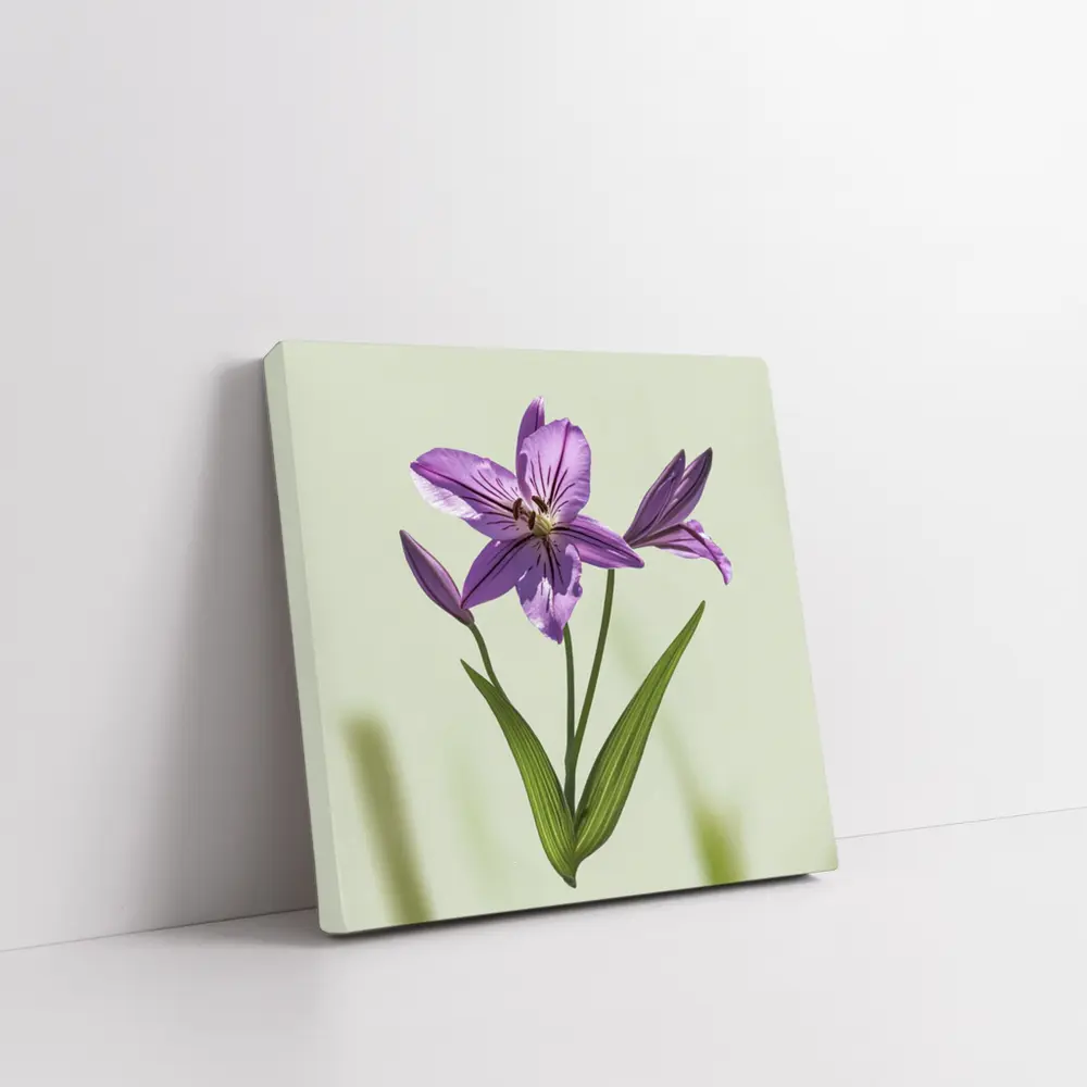 Purple Lily Flower Green Soft Background – Wall Art