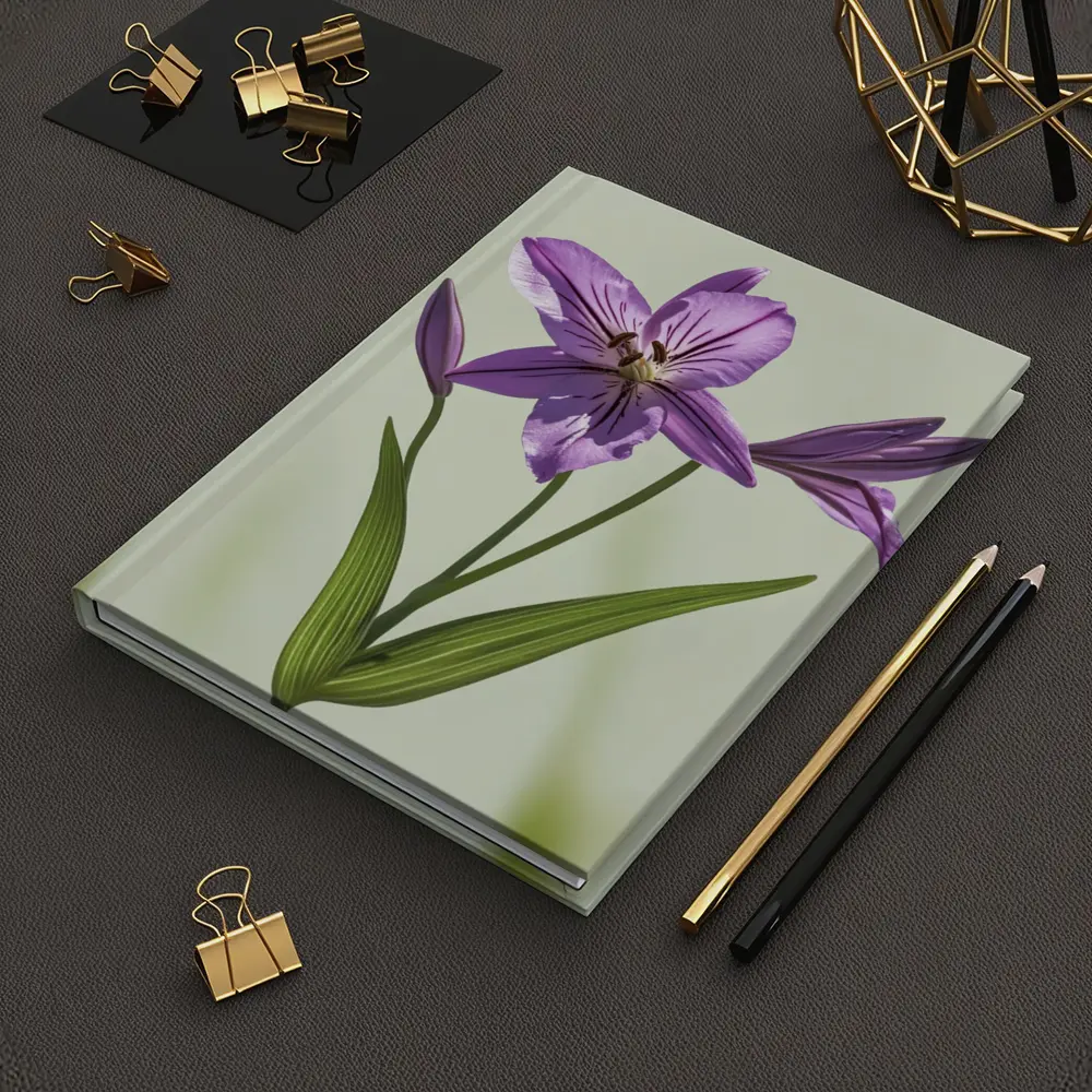 Purple Lily Flower Green Soft Background – Notebooks