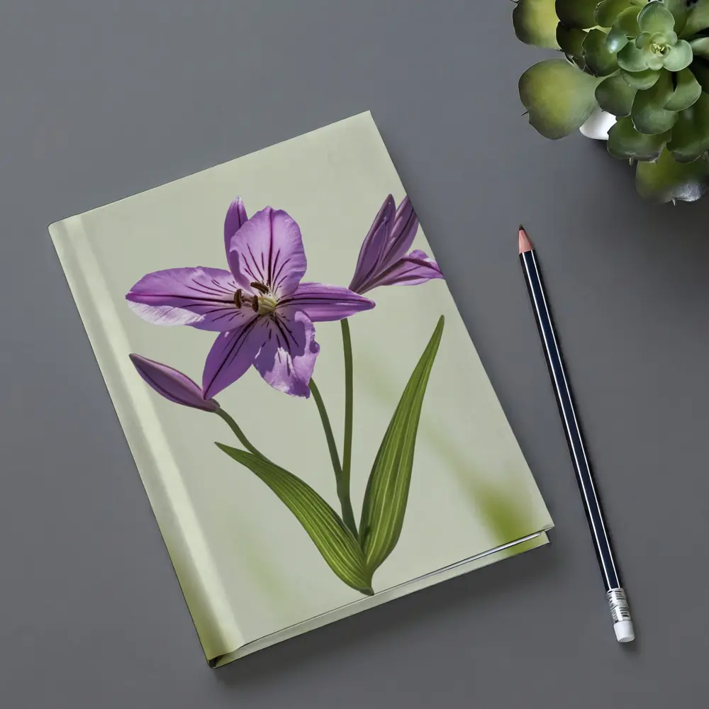 Purple Lily Flower Green Soft Background – Notebooks