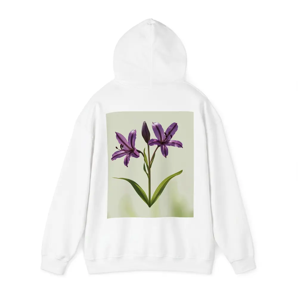 Purple Lily Flowers Green Soft Background – Hoodies