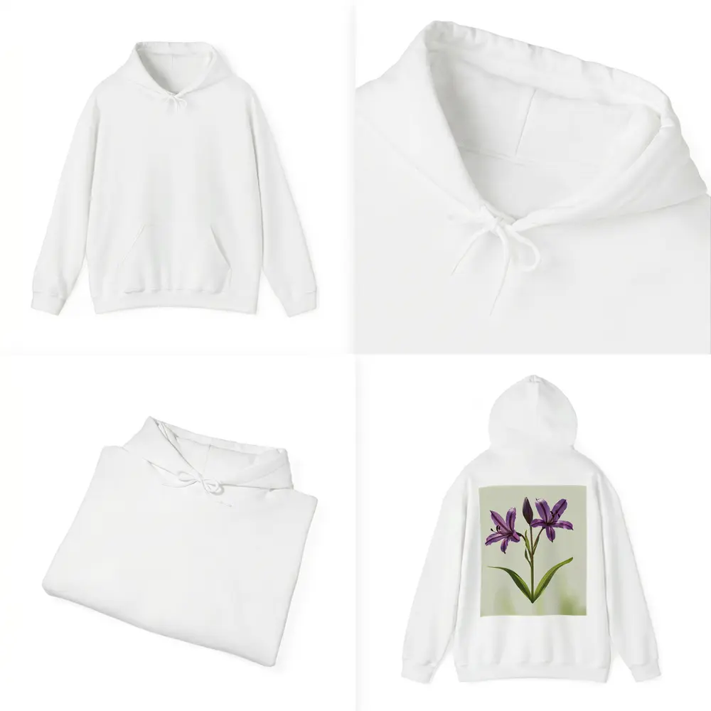 Purple Lily Flowers Green Soft Background – Hoodies