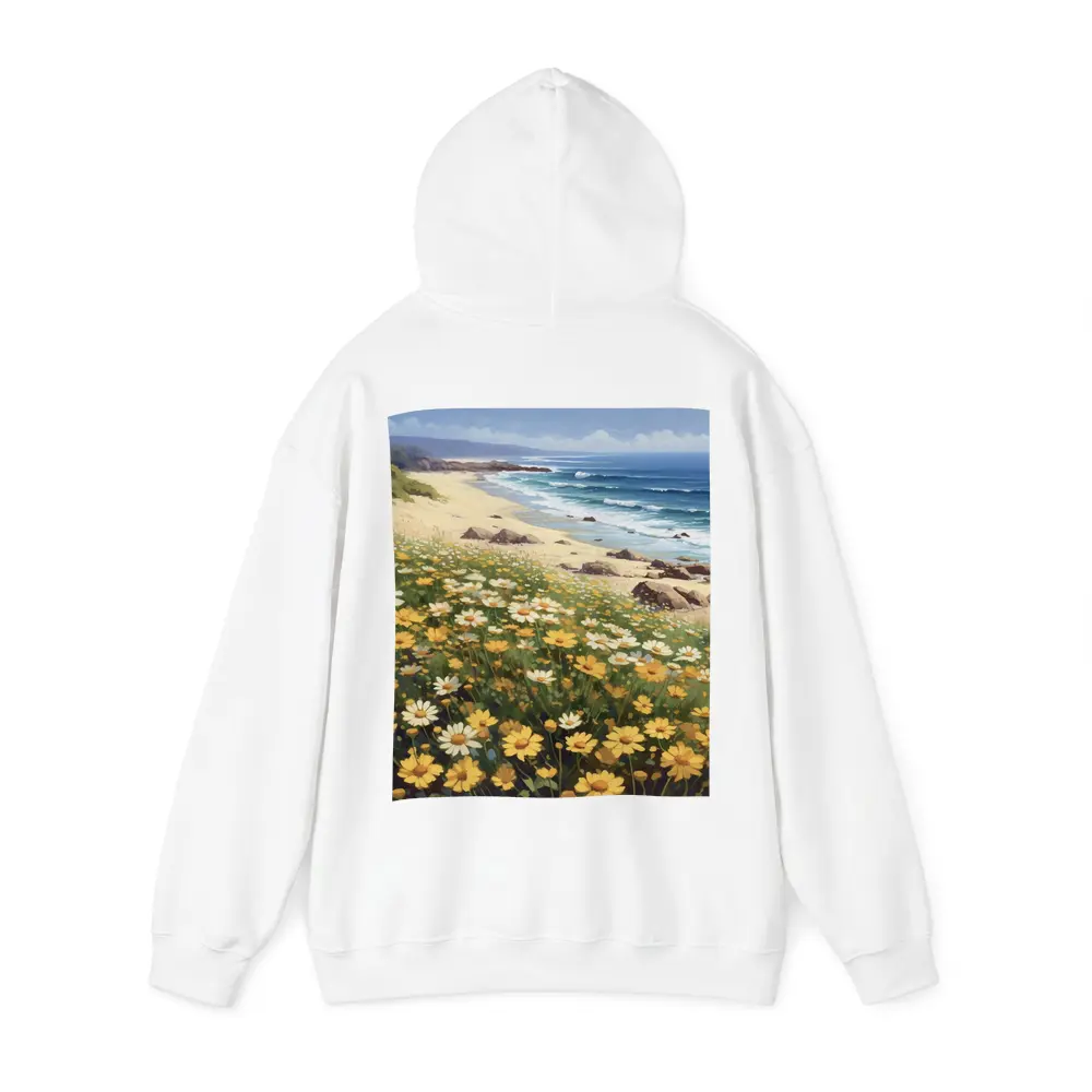 Daisy Field Overlooking Sandy Ocean Beach – Hoodies