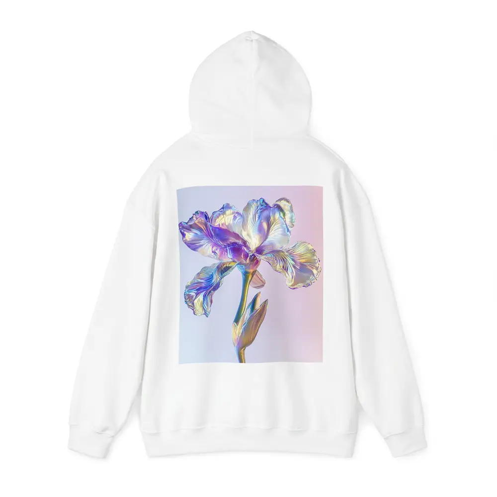 Holographic Iris Flower Pastel Gradient Background – Hoodies