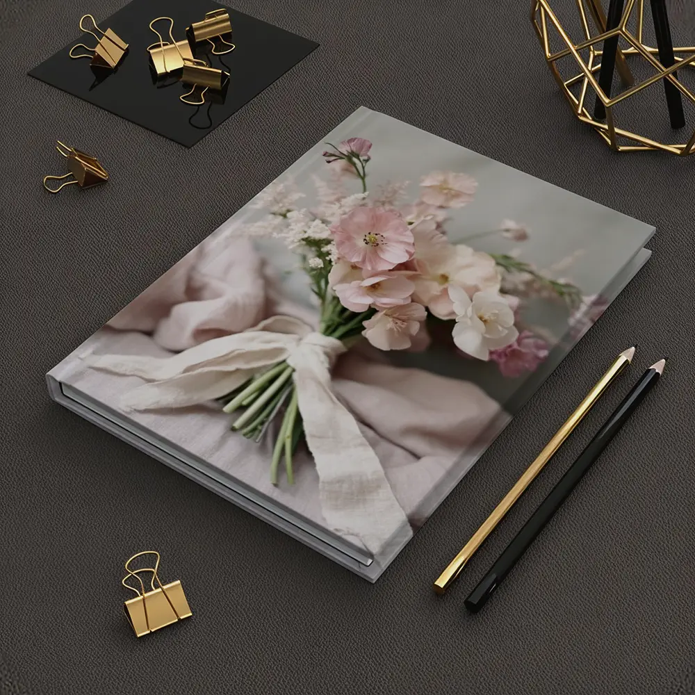 Pink Wildflower Bouquet Tied With Ribbon – Notebooks