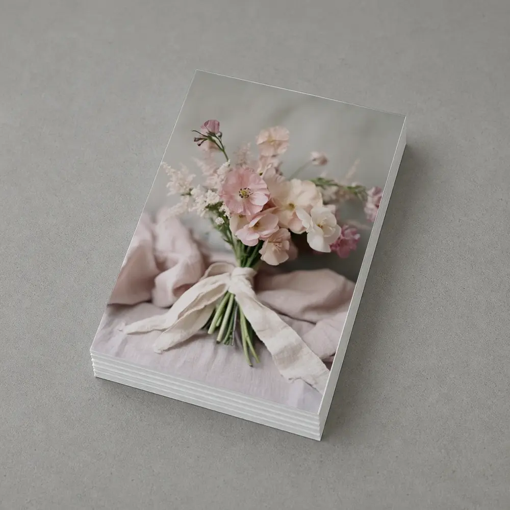 Pink Wildflower Bouquet Tied With Ribbon – Postcards