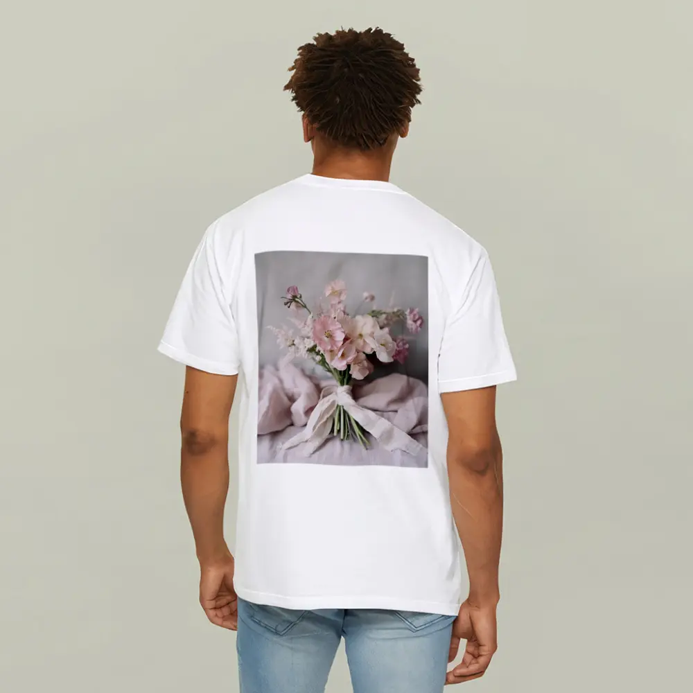 Pink Wildflower Bouquet Tied With Ribbon – T-Shirts
