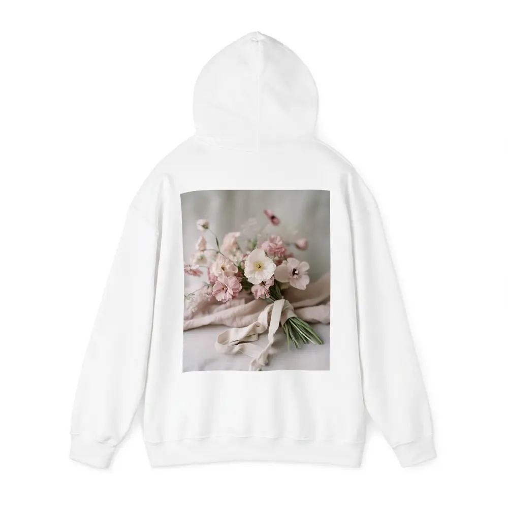 Pink Wildflower Bouquet On Linen Cloth – Hoodies
