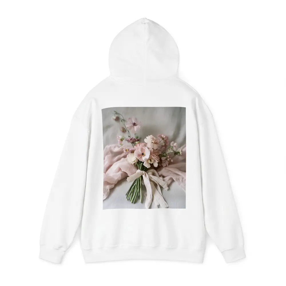Pink Cosmos Bouquet Tied With Linen Ribbon – Hoodies