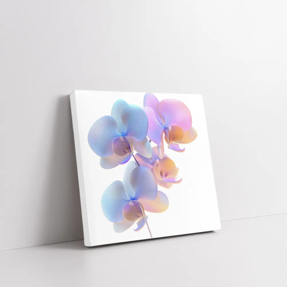 Pastel Orchid Flowers On White Background – Wall Art