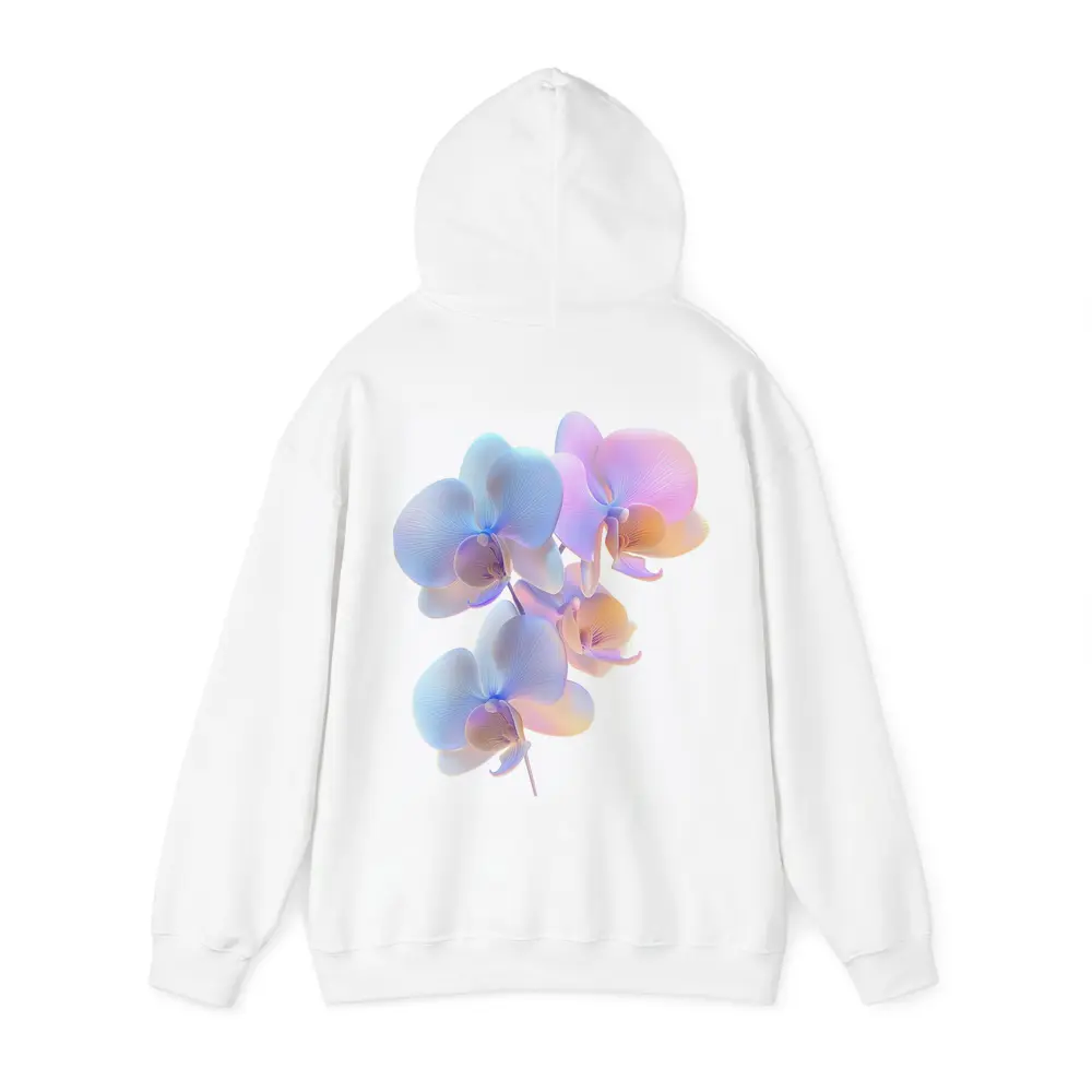 Pastel Orchid Flowers On White Background – Hoodies