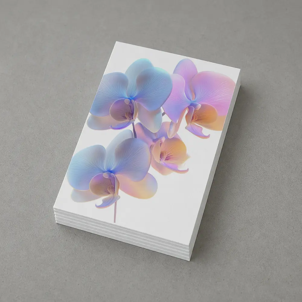 Pastel Orchid Flowers On White Background – Postcards