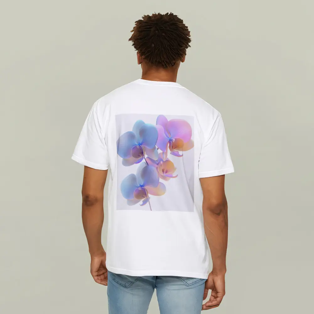 Pastel Orchid Flowers On White Background – T-Shirts