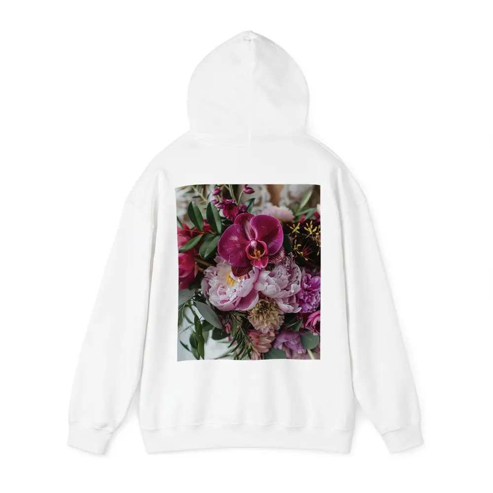 Pink Peonies and Purple Orchid Bouquet – Hoodies