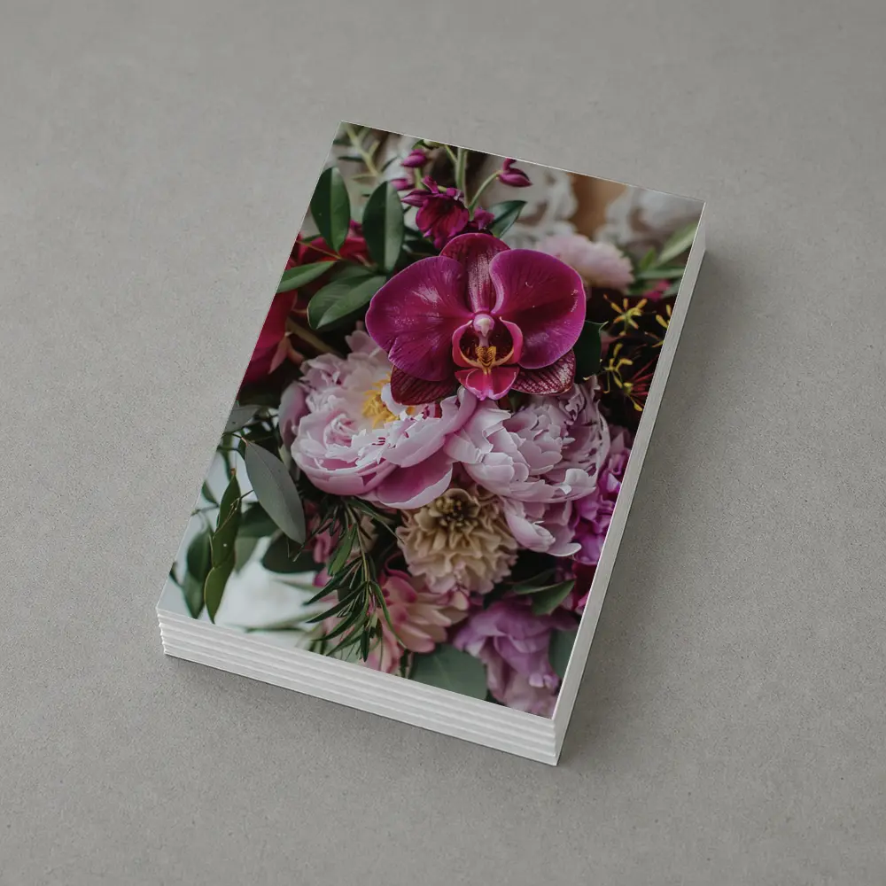 Pink Peonies and Purple Orchid Bouquet – Postcards