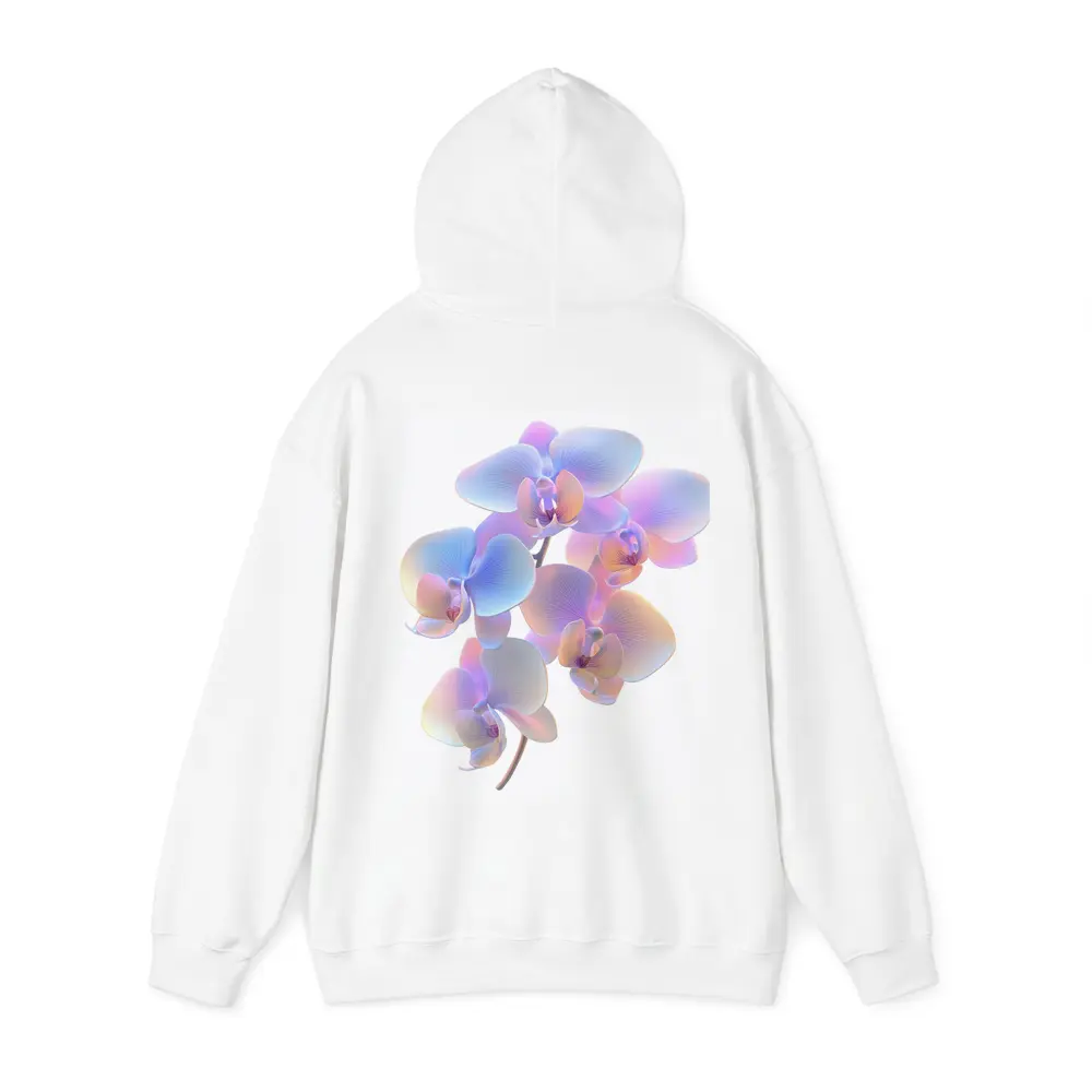Iridescent Orchid Branch On White Background – Hoodies