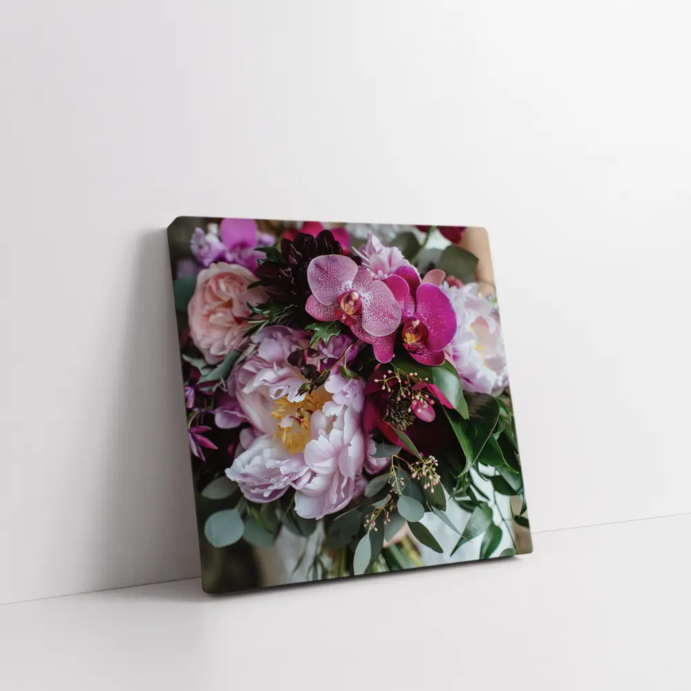 Pink Peonies Orchids Lush Floral Bouquet – Wall Art