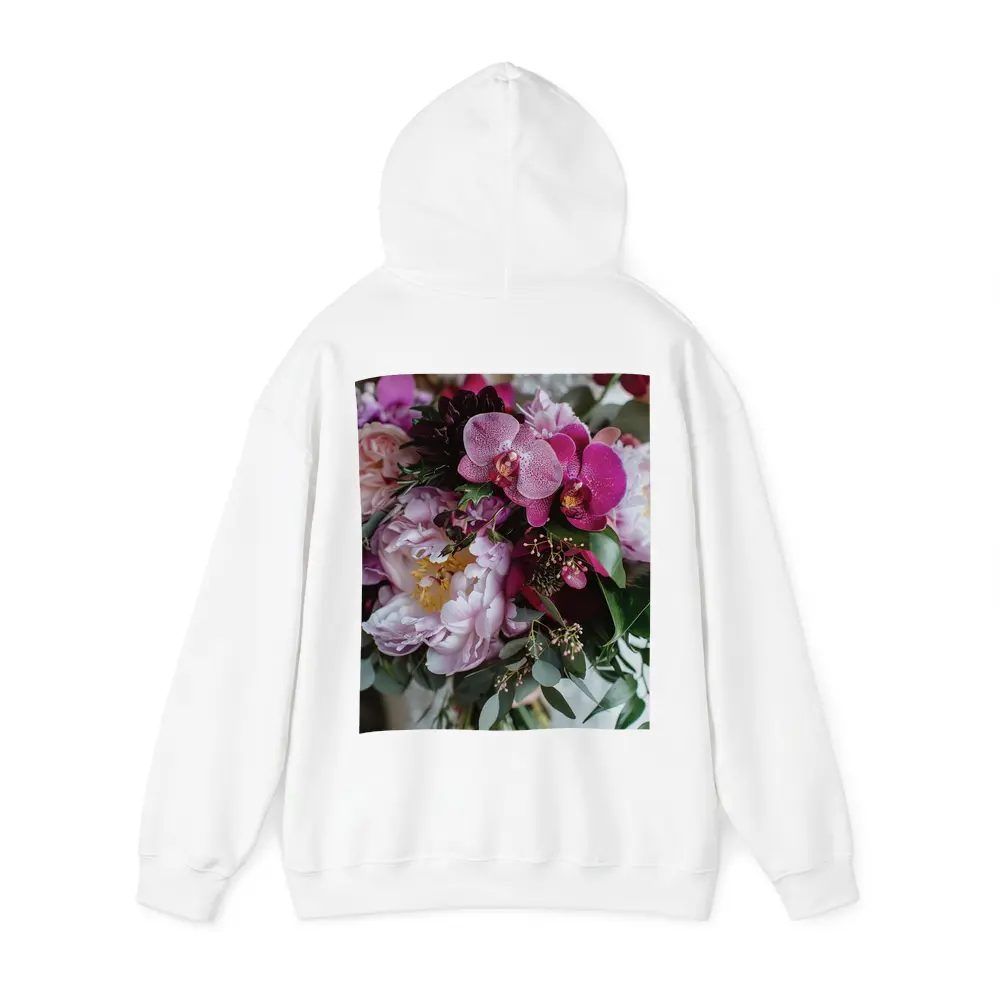 Pink Peonies Orchids Lush Floral Bouquet – Hoodies