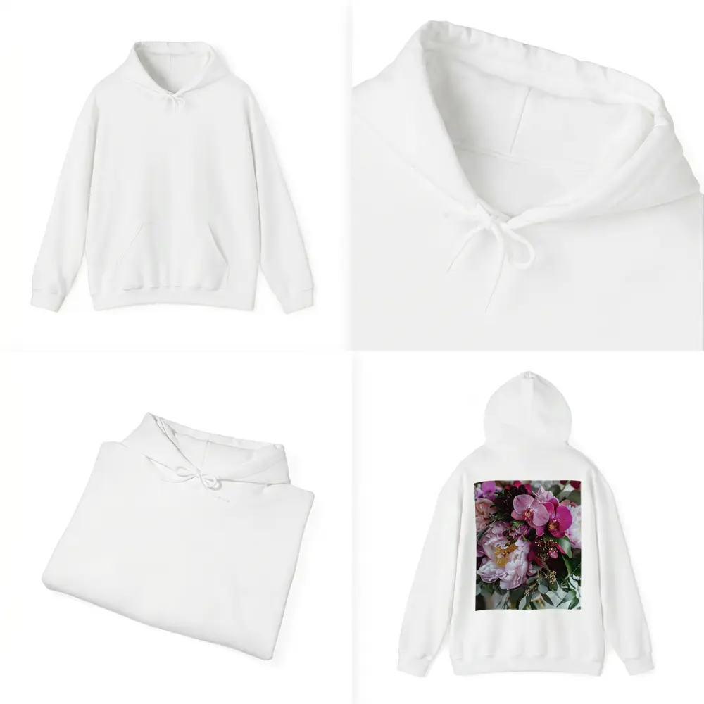 Pink Peonies Orchids Lush Floral Bouquet – Hoodies